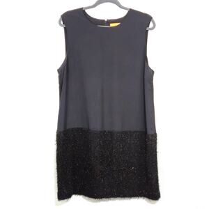 Joe Fresh Women's Dress Black Whimsigoth Cocktail Party Sparkle Feathered Sz 14